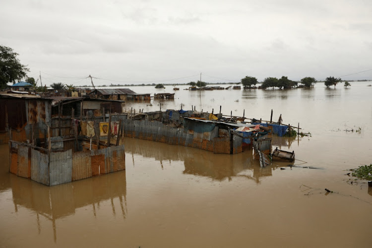 Houses are seen submerged in flood waters in Lokoja, Nigeria on October 13, 2022.