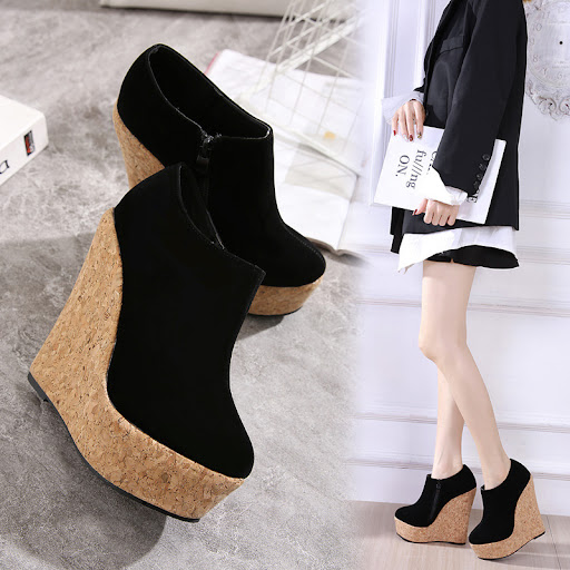 Title 2, European and American Simple Platform Wedge Hig...