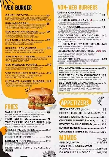 The Burger Company menu 