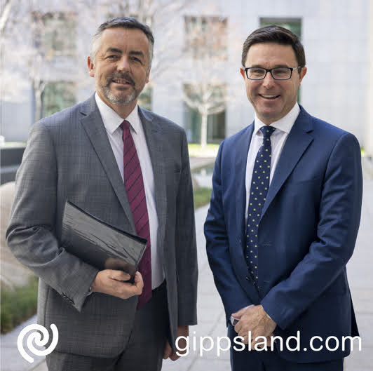 Darren Chester MP with Leader of the Nationals David Littleproud, at Parliament House, selected to represent the federal parliament at the United Nations General Assembly