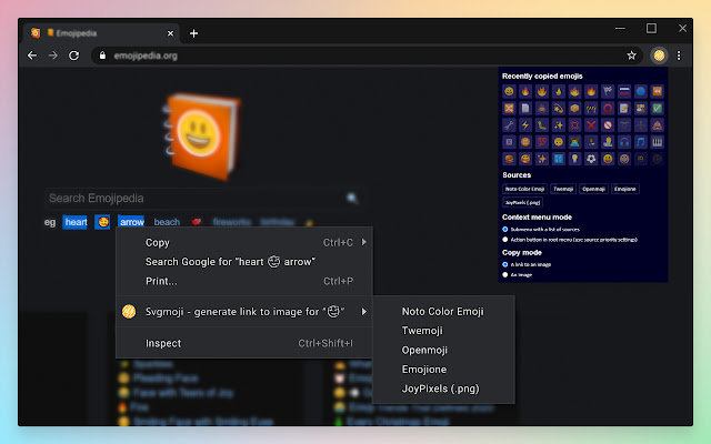 Svgmoji chrome extension