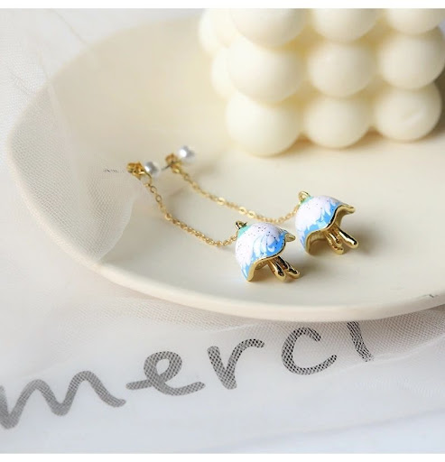 Title 4, New Chinese Blue Sea Blue Mori Style Jellyfish ...