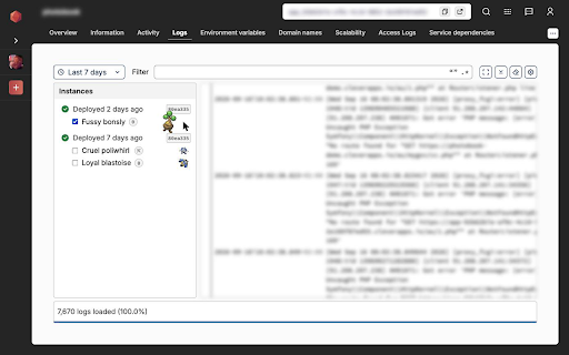 Clever Cloud Logs Pkmn screenshot 2