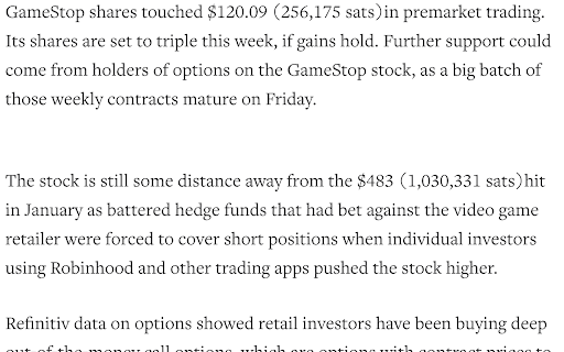 Bitcoin Price Tag