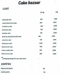 Cake Bazzar menu 1