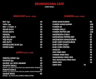 Brundavana Cafe menu 1