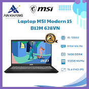 Laptop Msi Modern 15 B12M 628Vn (Core I5 - 1235U | 16Gb | 512Gb | Intel Iris Xe | 15.6Inch Fhd, 60Hz | Win 11 | Đen) - Hàng Chính Hãng - Bảo Hành 24 Tháng