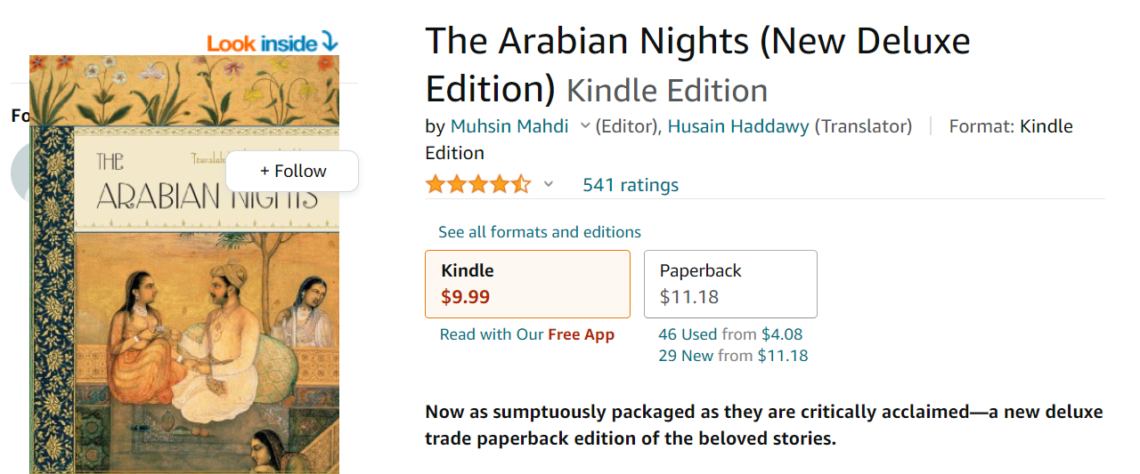 The Arabian Nights(New Deluxe Edition) available in Kindle Amazon