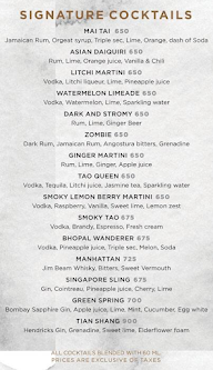 Tattenham Across The Orient - Tao menu 2