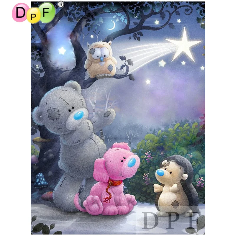 Diamantborduurwerk cartoon dieren diamant schilderen kruissteek diamantmozaïek kit volledig vierkant naaldwerk woondecoratie.