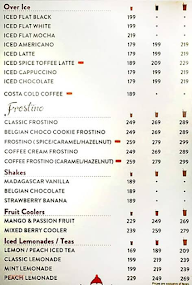 Costa Coffee menu 1