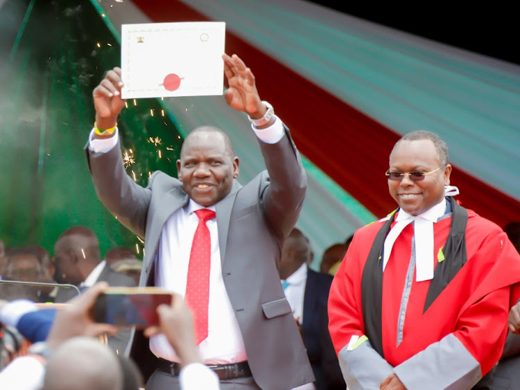 Uasin Gishu Governor Jonathan Bii after he was sworn into office on August 26, 2022