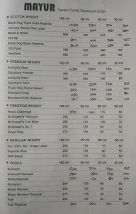 Mayur Family Restaurant & Bar menu 1