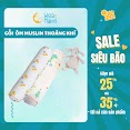 Gối Ôm Cho Bé Vải Muslin Thoáng Khí Cao Cấp Woa Mami