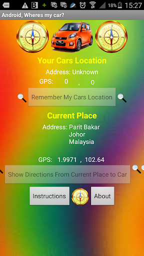 Android Wheres My Car