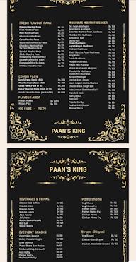 Paan's King menu 2