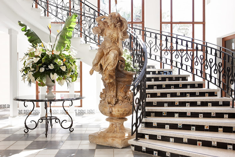 The Oyster Box Hotel's spiral staircase today.