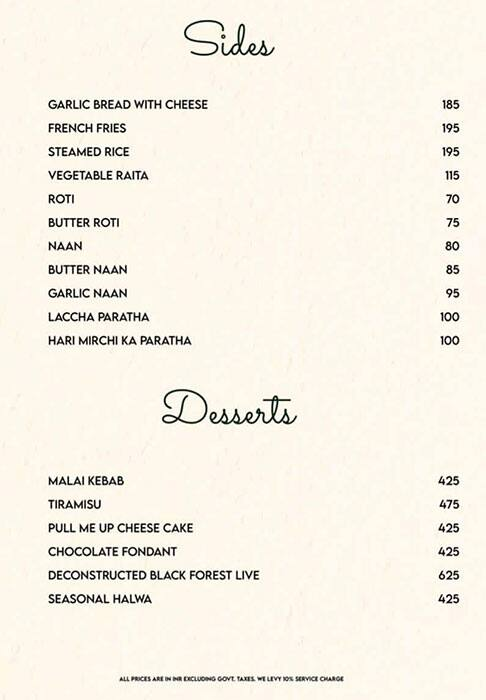 Molecule Air Bar menu 