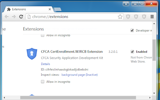 CFCA CertEnrollment.WJRCB Extension