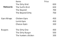 The Dirty Bird Rotisserie menu 1