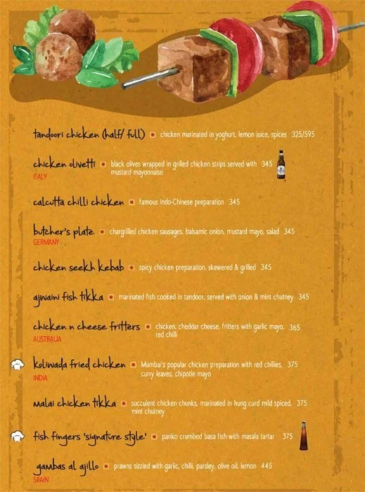 The Beer Cafe menu 