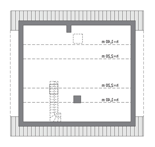 Miarodajny - wariant X - C333j - Rzut poddasza do indywidualnej adaptacji (43,0 m2 powierzchni użytkowej)