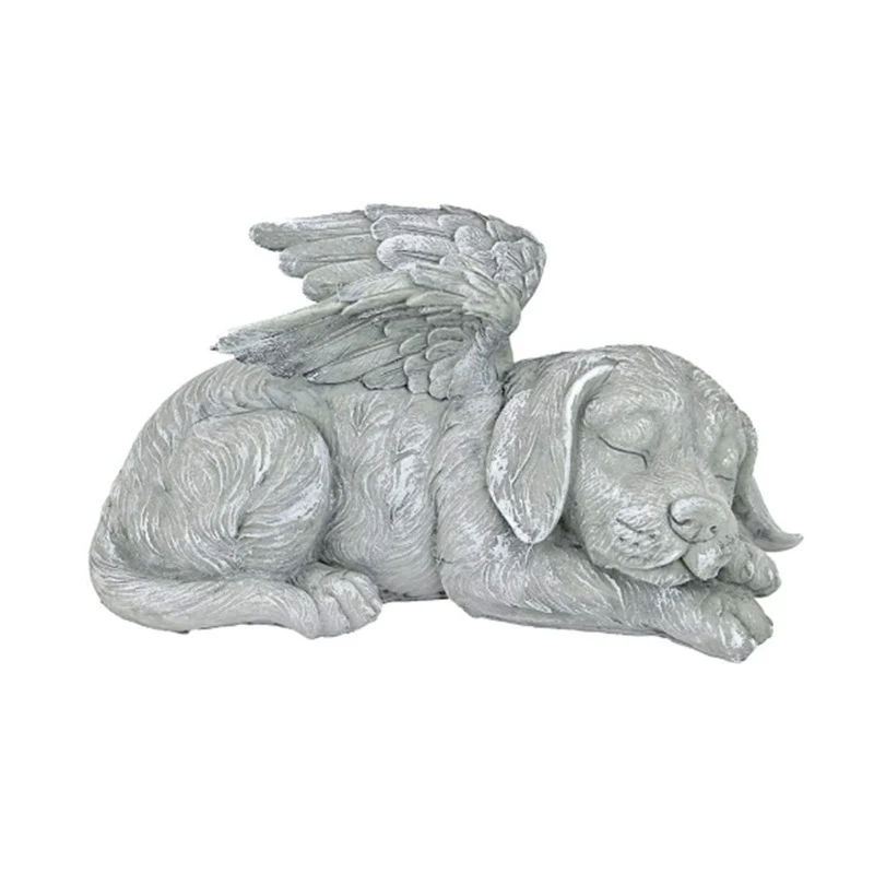 Title 2, Dog Cat Angel Pet Memorial Grave Marker Statue,...