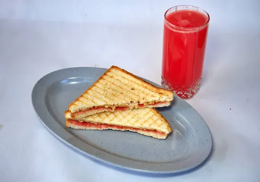 Peanut Butter & Jelly Sandwich + Watermelon Juice