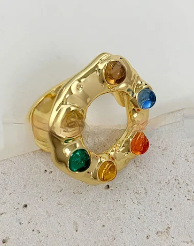 Bague rétro design personnalisée, p - 0