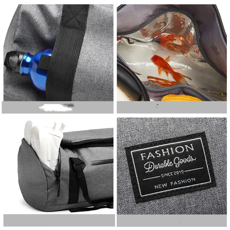 Fitness sporttas met aparte vakken voor natte en droge spullen. Ideaal voor trainingen en sport. Houd je spullen georganiseerd en schoon.