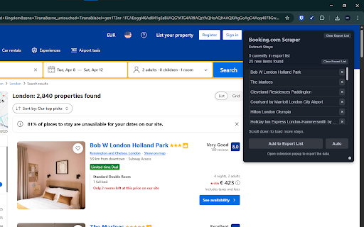 Booking.com Scraper: Export Stays, Flights, Reviews & more Preview 3