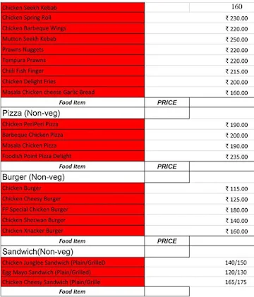 The Foodish Point menu 