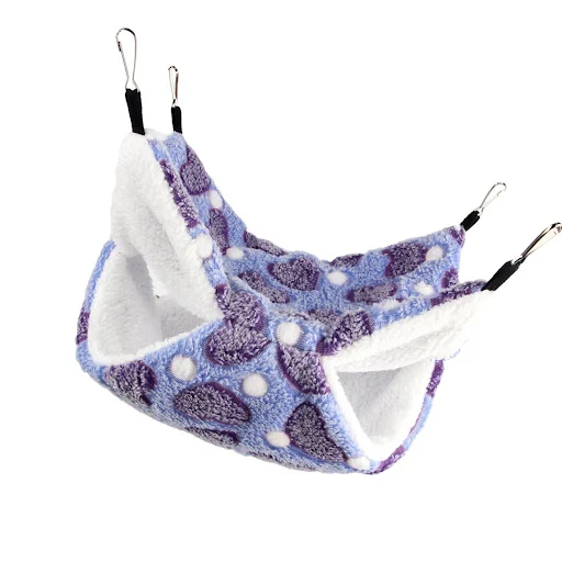 Hamster Hammock Bed Playing Double Layer Hideout Soft Bedding Hanging Sleeping Toy for Small Pet Mice Sugar Glider Squir