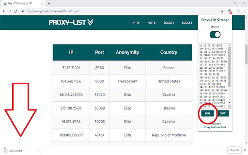 Proxy List Scraper