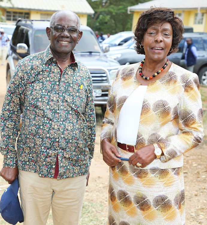 Kitui governor Charity Ngilu and David Musila during a press briefing in May this year.