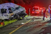 Nine people died in a head-on collision involving two minibus taxis on the N2 on Sunday night.