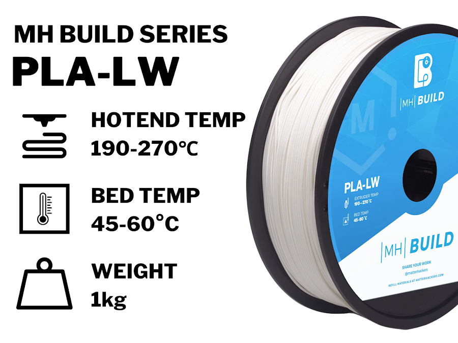 Natural MH Build Series Lightweight PLA Filament - 1.75mm (1kg)