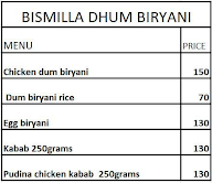 Bismillah Dum Biriyani menu 1