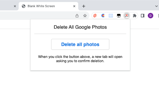 Delete All Google Photos Chrome Extension