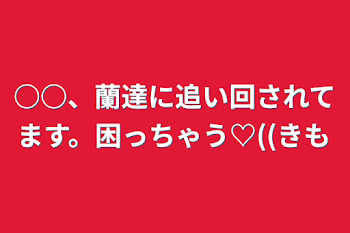 ○○、蘭達に追い回されてます。困っちゃう♡((きも