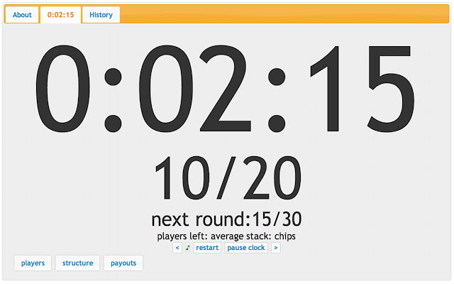 Poker Tournament Clock chrome extension