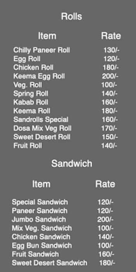 Sandrolls menu 2