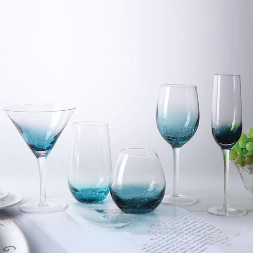 Title 7, Modern Art Crystal Glass Ice Crack Goblet for E...