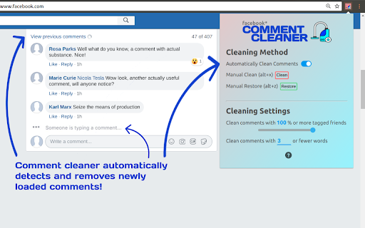 Comment Cleaner for Facebook™