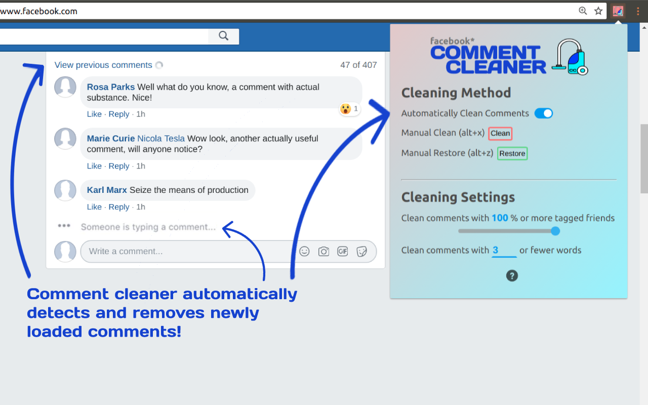 Comment Cleaner for Facebook™ Preview image 5