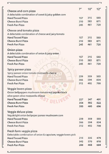 Pizza Mafia menu 