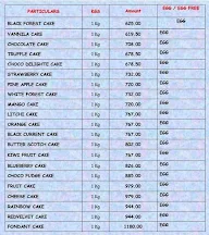 The Cake Point menu 3