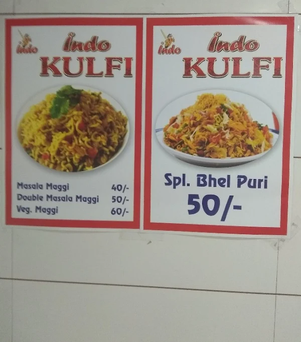 Indo Kulfi menu 