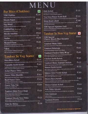 Joyas Mela Family Restaurant menu 