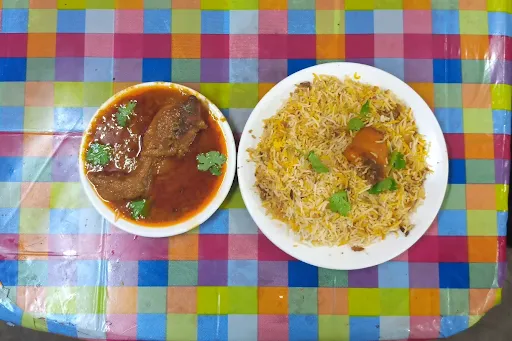 Aloo Biryani With Chicken Chaap